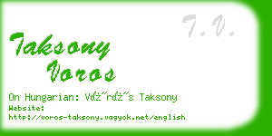 taksony voros business card