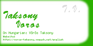taksony voros business card
